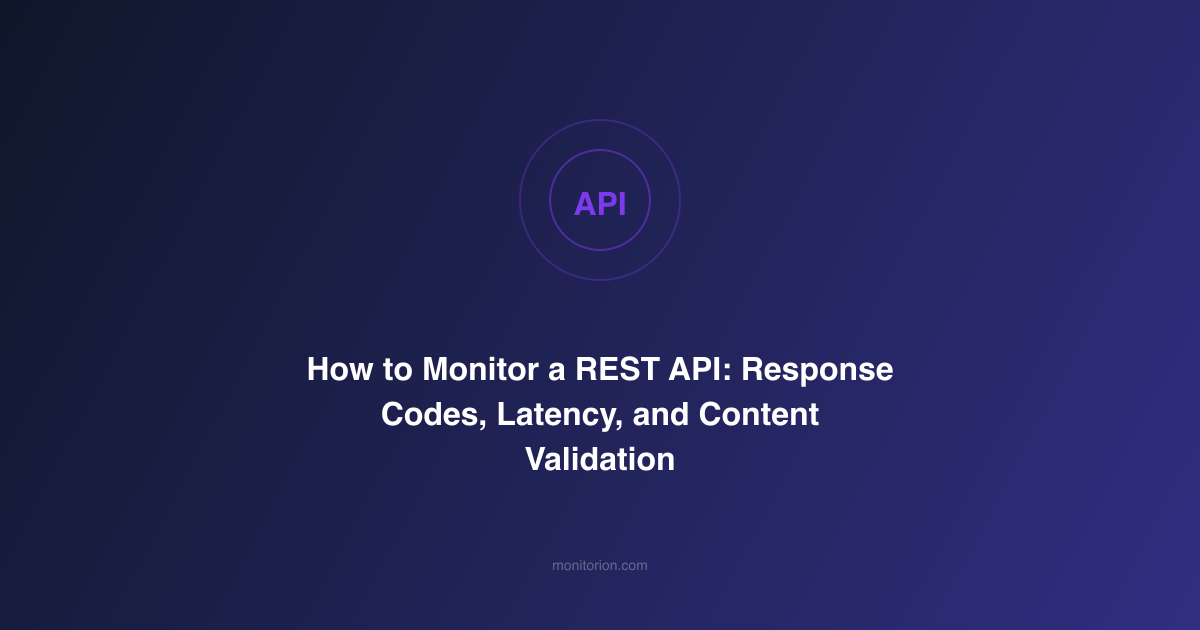 How to Monitor a REST API: Response Codes, Latency, and Content Validation