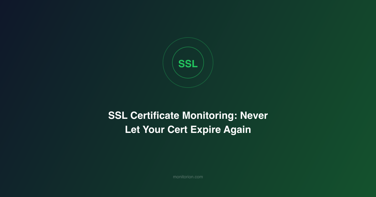 SSL Certificate Monitoring: Never Let Your Cert Expire Again